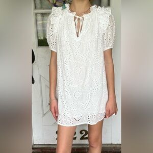 Buddy Love, so sweet, eyelit dress with puff sleeves